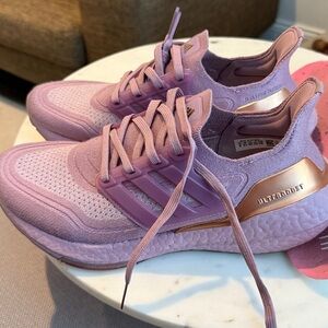 Adidas ULTRABOOST Women's Pink and Gold Sneakers size 8